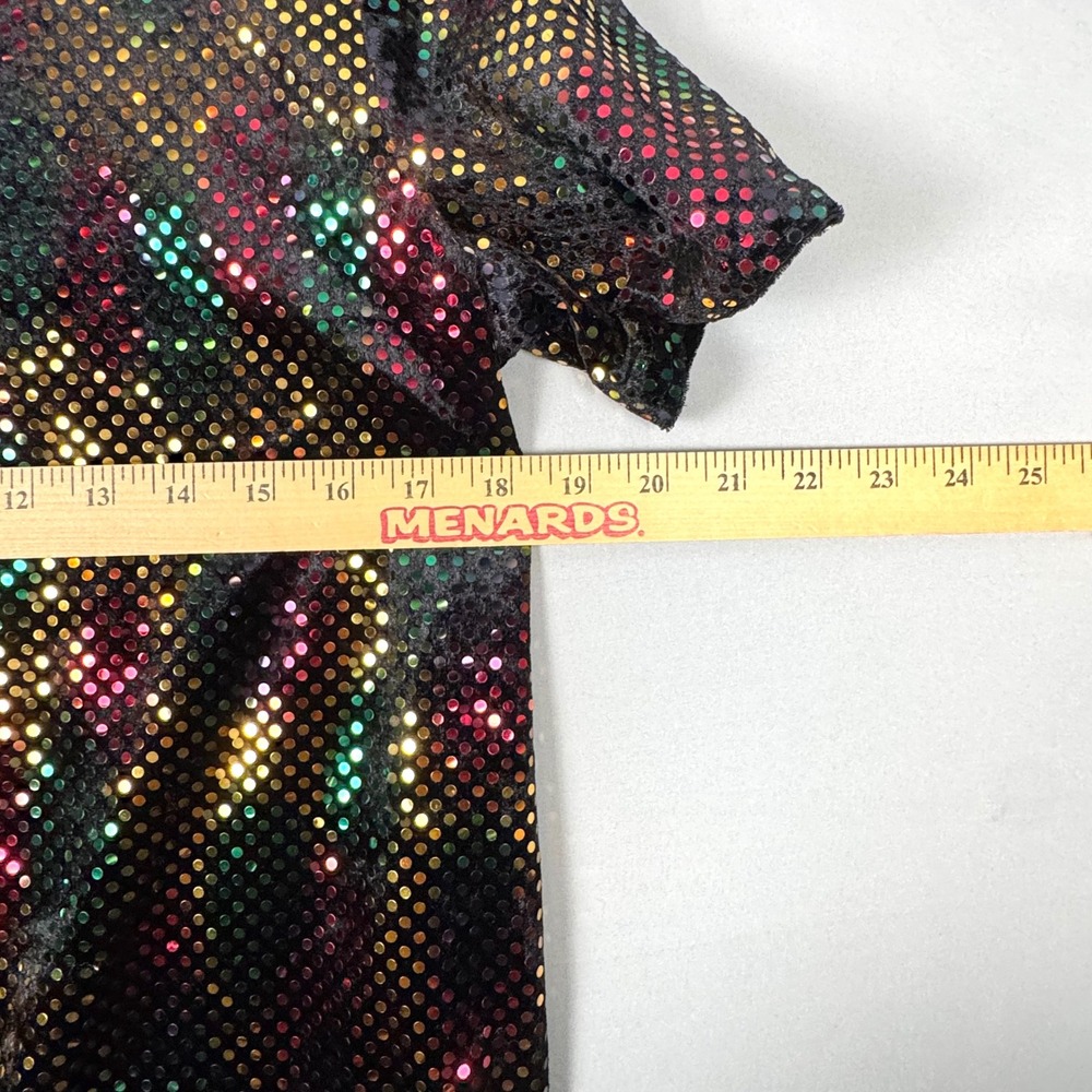 Kathie Lee Collection Top Women Medium Black Multicolor Polka Dot Excellent Y2K - Picture 8 of 9